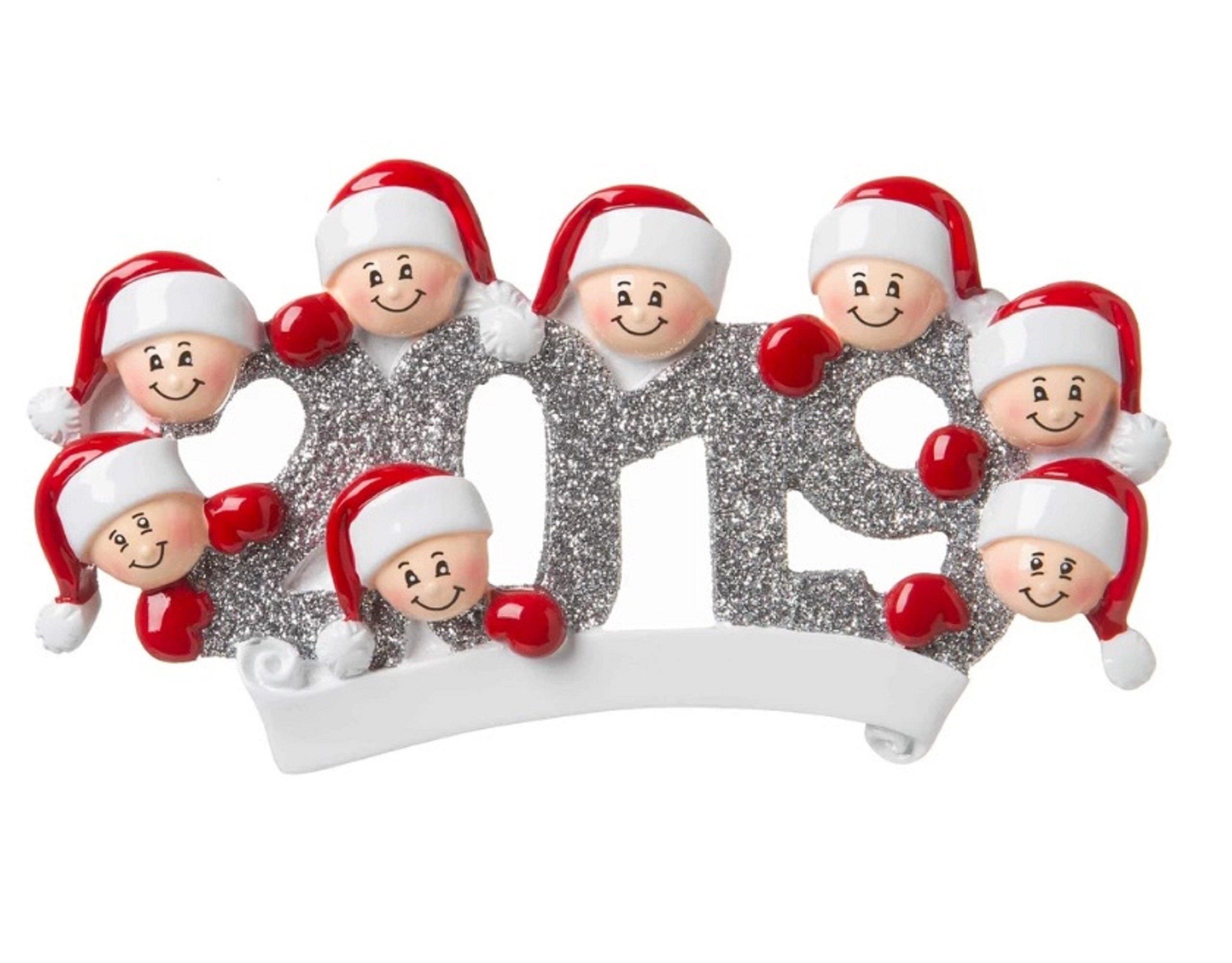 Family Of 8 Christmas Ornaments 