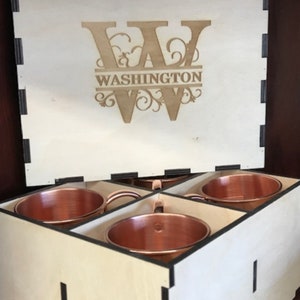 Personalized Moscow Mule Mugs Box Engraved Moscow Mule Mugs Moscow Mule  Personalized Gift Box Solid Copper Mugs
