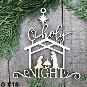 Wood Christmas ornament birch Christmas ornament laser cut ornament Christmas ornament O Holy Night Wooden Ornament