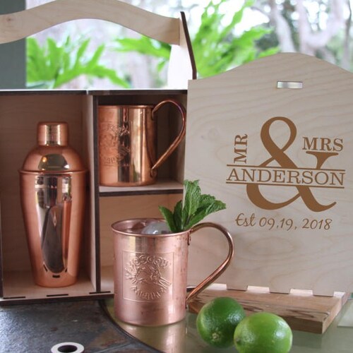 Personalized Moscow Mule Mugs and Shaker Box Engraved Moscow Etsy