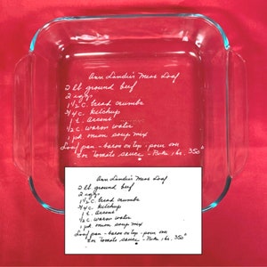 Personalisierte Auflaufform Pyrex Backform Gravur Name Geschenk Muttertag Hochzeitsgeschenk Brautdusche Glas Paare Weihnachten