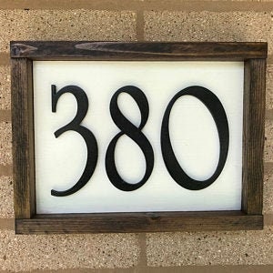 3 Number Farmhouse Style House Number Sign, House Number Sign,number ...