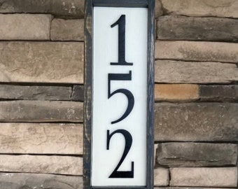 Vertical Farmhouse Style House Number Sign, Vertical House Number Sign,Vertical Number Sign,Address Sign, House Numbers,Custom Address Sign