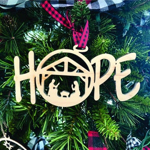 Nativity Hope Ornament,2021 Nativity,Glory Nativity,Joy Nativity,Love Nativity,Noel Nativity,Wood Christmas Ornament