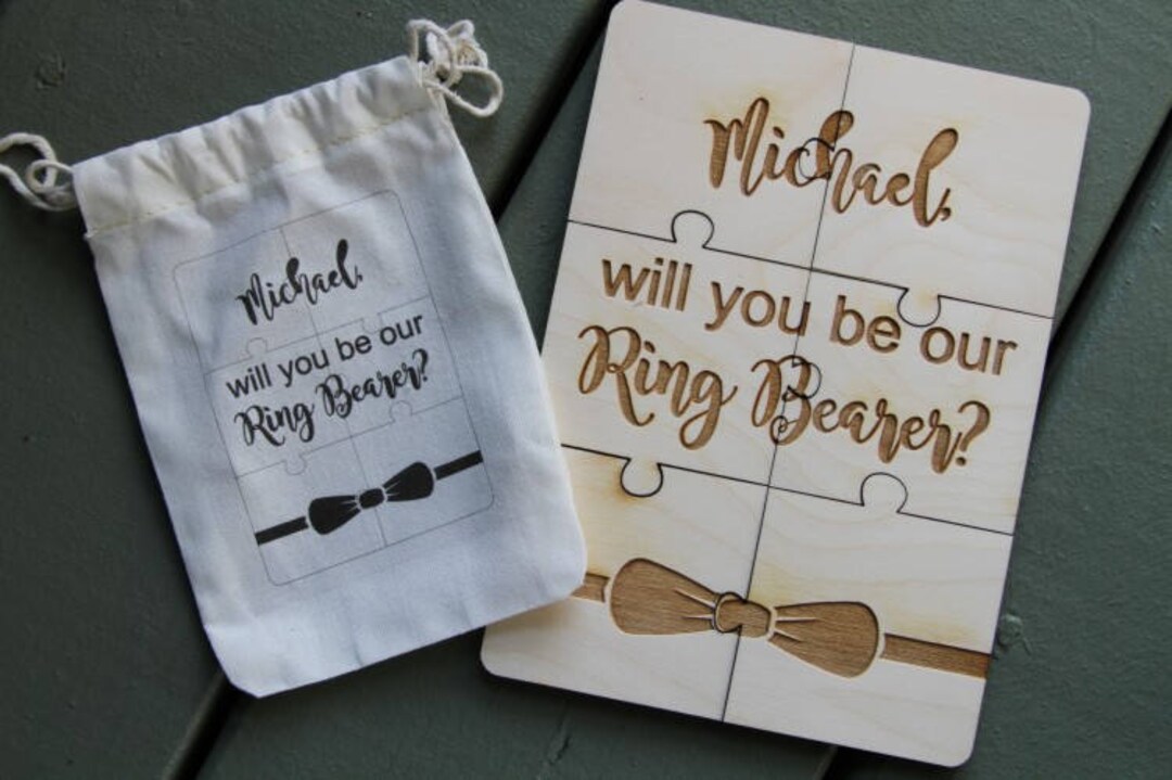 Ring Bearer Gift Personalized Wedding Gift Boys Custom Puzzle Asking