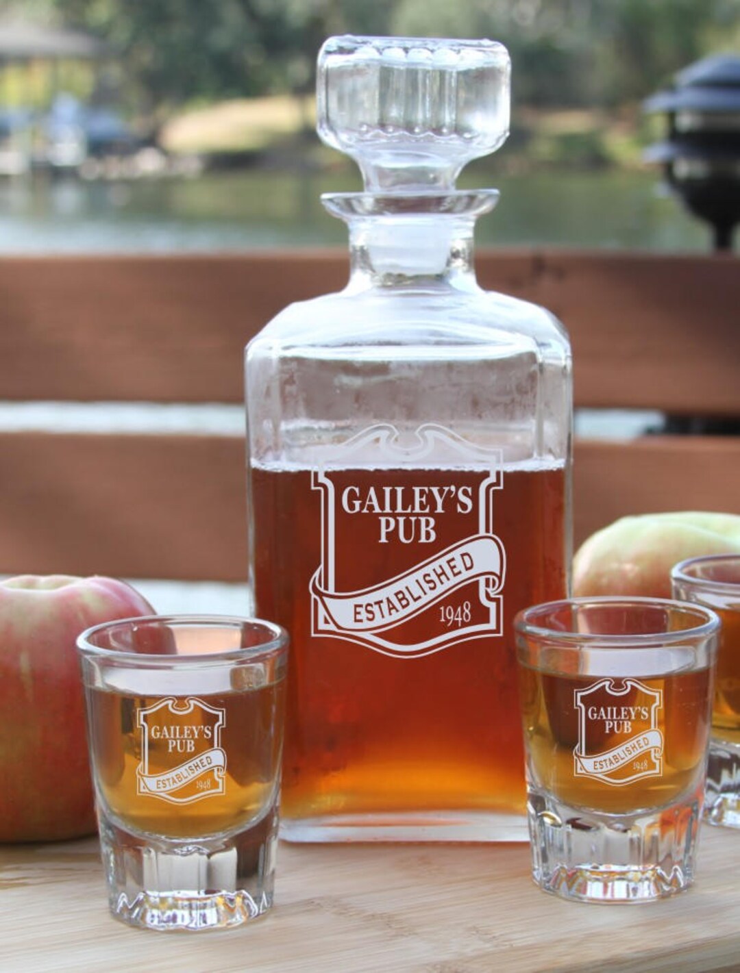 Personalized Whiskey Decanter and Shot Glasses Engraved Decanter and ...