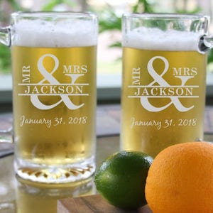 Personalized Beer Mug Engraved Beer Mug Groomsman Gift Wedding Gift Fathers Day-Birthday Graduation Beer Steins Beer Glass