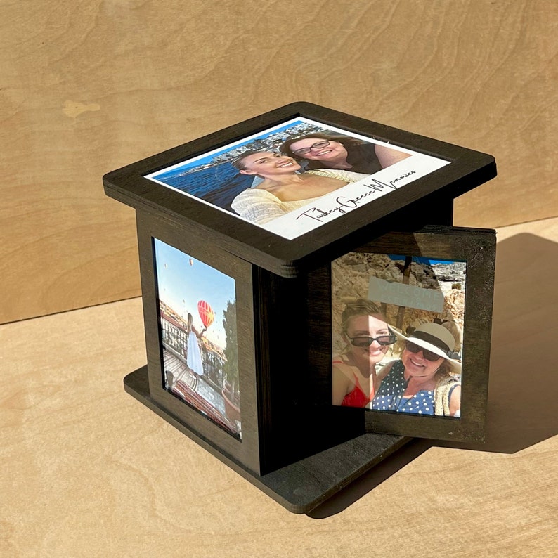 Rotating Photo Box, Memory Photo Frame,family Photo Frame,wooden Photo ...