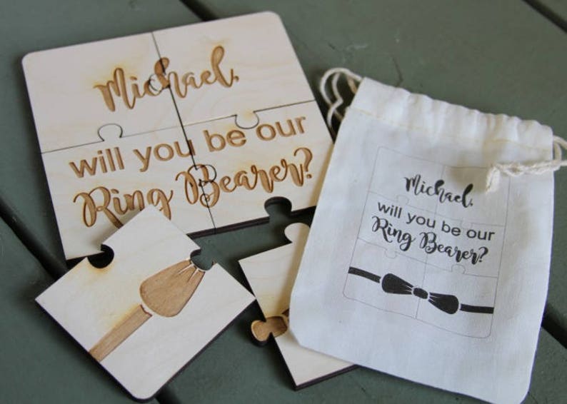 Ring Bearer Gift Personalized Wedding Gift Boys Custom Puzzle Etsy