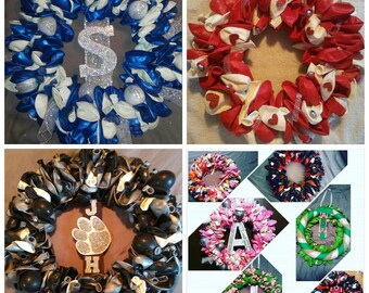 Your ideas and my creations make one of a kind personalized balloon wreaths.