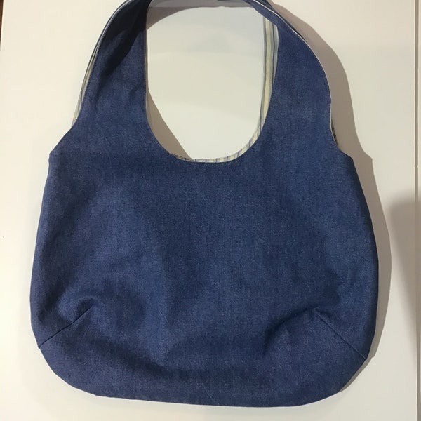 Denim, Reversible, Grab & Go Bag, Ready To Ship, Great Gift, IslandBagsMittensEtc