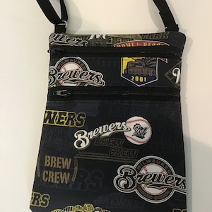 Milwaukee Brewers, Cell Phone Bag, Crossbody, Adjustable Strap, Zip and Go Mini, Ready To Ship