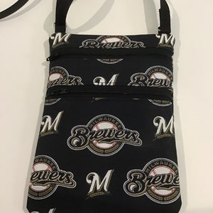 Milwaukee Brewers, Cell Phone Bag, Crossbody, Adjustable Strap, Zip and Go Mini, Ready To Ship