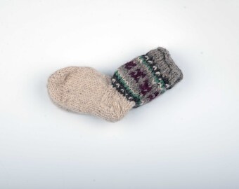 Hand-knitted socks 100% natural wool for women size 36