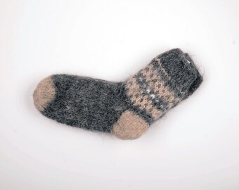 Hand knitted socks 100% natural wool for men size 41-42