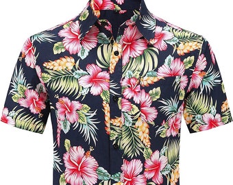 Men's Hawaiian Shirt Casual bright colors party vacation CLEARANCE SALE