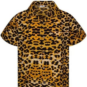 Hawaiian Shirt for men leopard casual holiday Unisex Short Sleeve