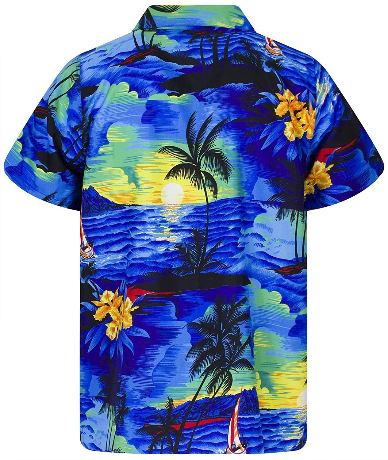 ALISISTER Men's 80s 90s Hawaiian Button Down Shirt - Retro Party Tops, Loose Fit Short Sleeve