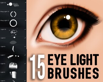 15 Eye Light Brushes (FOR PROCREATE) Easy stamp brush, portrait brush, procreate brush, beginner brushes