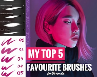 Meine TOP 5 Lieblingspinsel (FOR PROCREATE) Einfacher Anfängerpinsel, Blending, Haarbürste, Wimpern, Lippen, Procreate-Pinsel