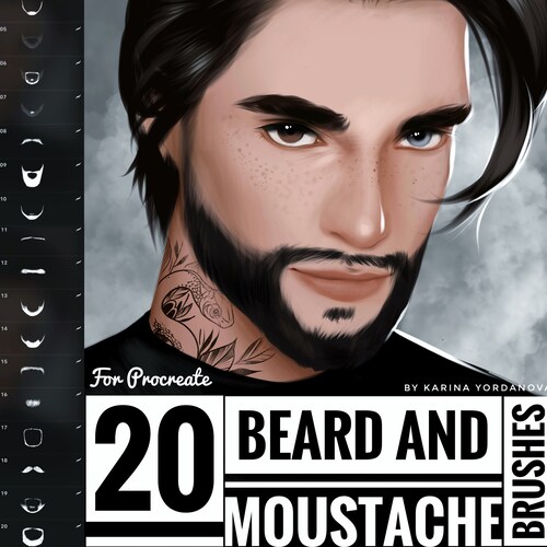 Beard Hair Brush Set Procreate Hair Brushes Procreate Etsy