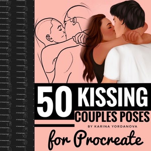 50 Kissing Couples Poses Brushes perfect for Beginners (FOR PROCREATE) Easy stamp brush, pencil, procreate brush