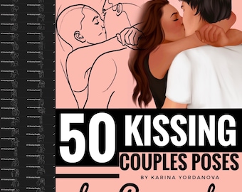 50 Kissing Couples Poses Brushes perfect for Beginners (FOR PROCREATE) Easy stamp brush, pencil, procreate brush
