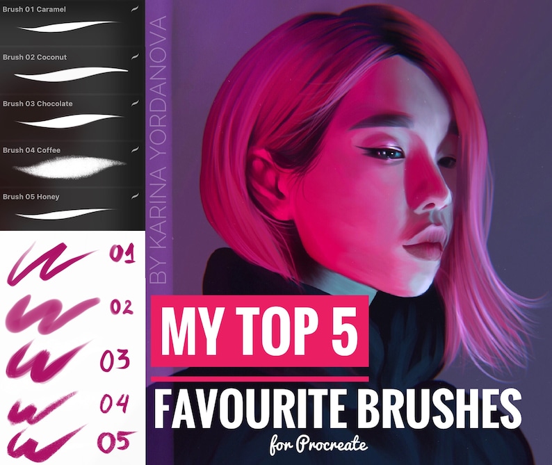My TOP 5 Favourite Brushes FOR PROCREATE Easy Beginners Etsy UK