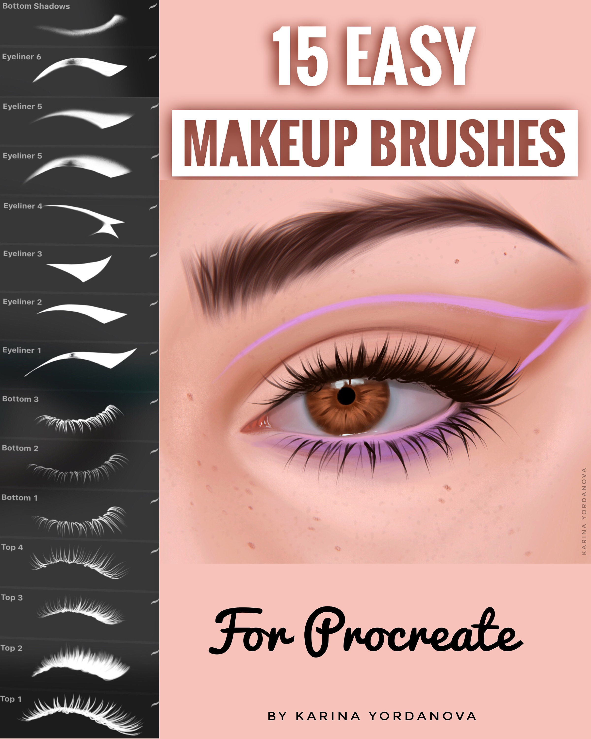 15 Easy Makeup Brushes FOR PROCREATE Easy Stamp Brush 