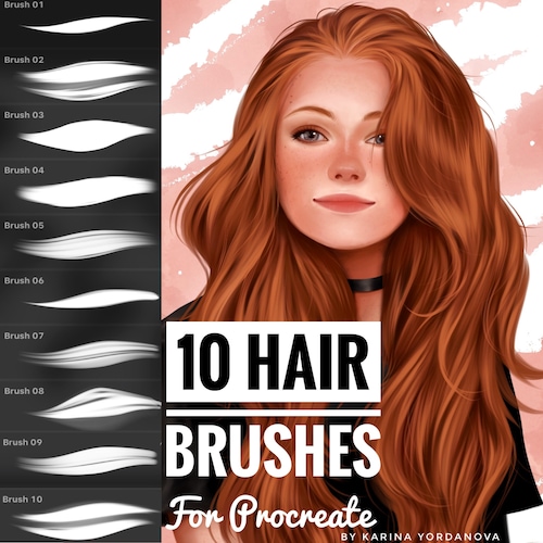 10 Hair Brushes FOR PROCREATE Realistic Easy Beginner Etsy UK