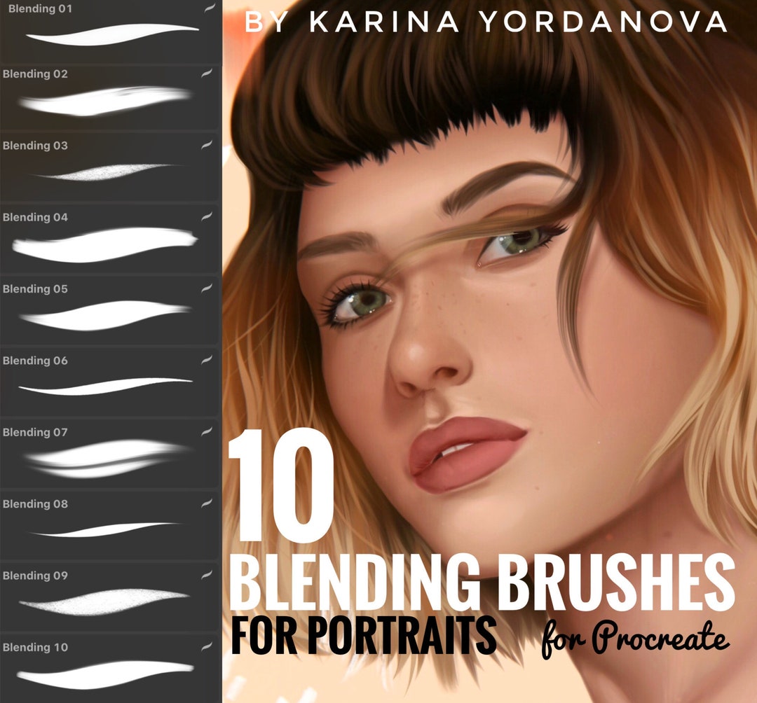 10 Blending Brushes for Portraits FOR PROCREATE Easy Blending Beginner