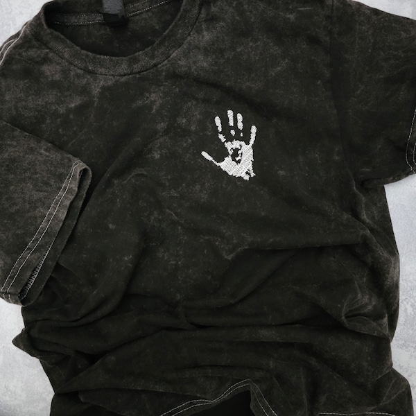 The White Hand | embroidered unisex mineral wash t-shirt