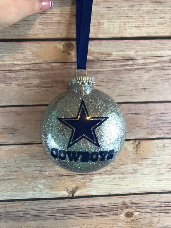 Dallas Cowboy Custom Made Ornament Glitter Ornaments Dallas Cowboy