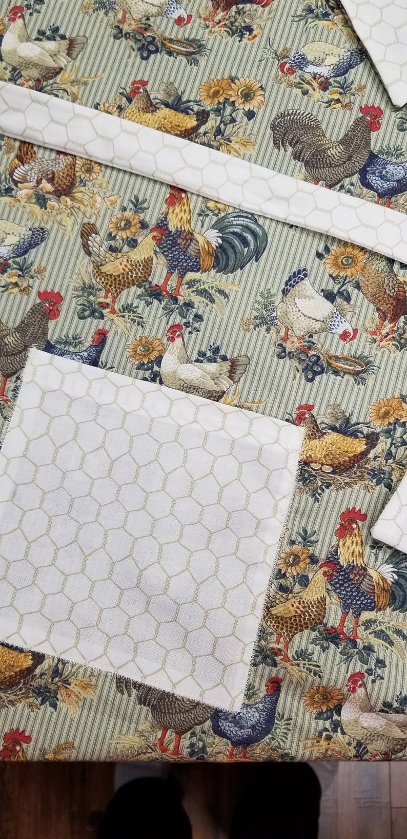 Reversible Apron Chickens and Sunflowers