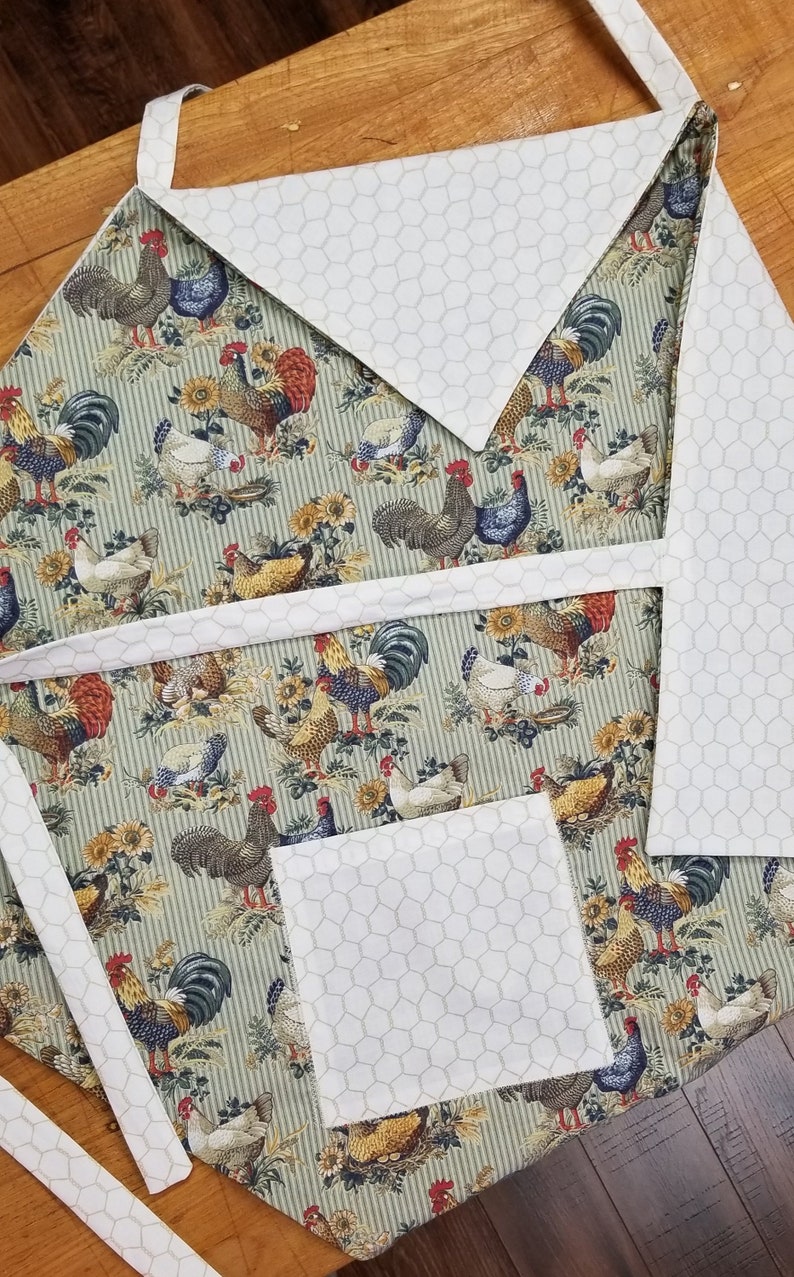 Reversible Apron Chickens and Sunflowers