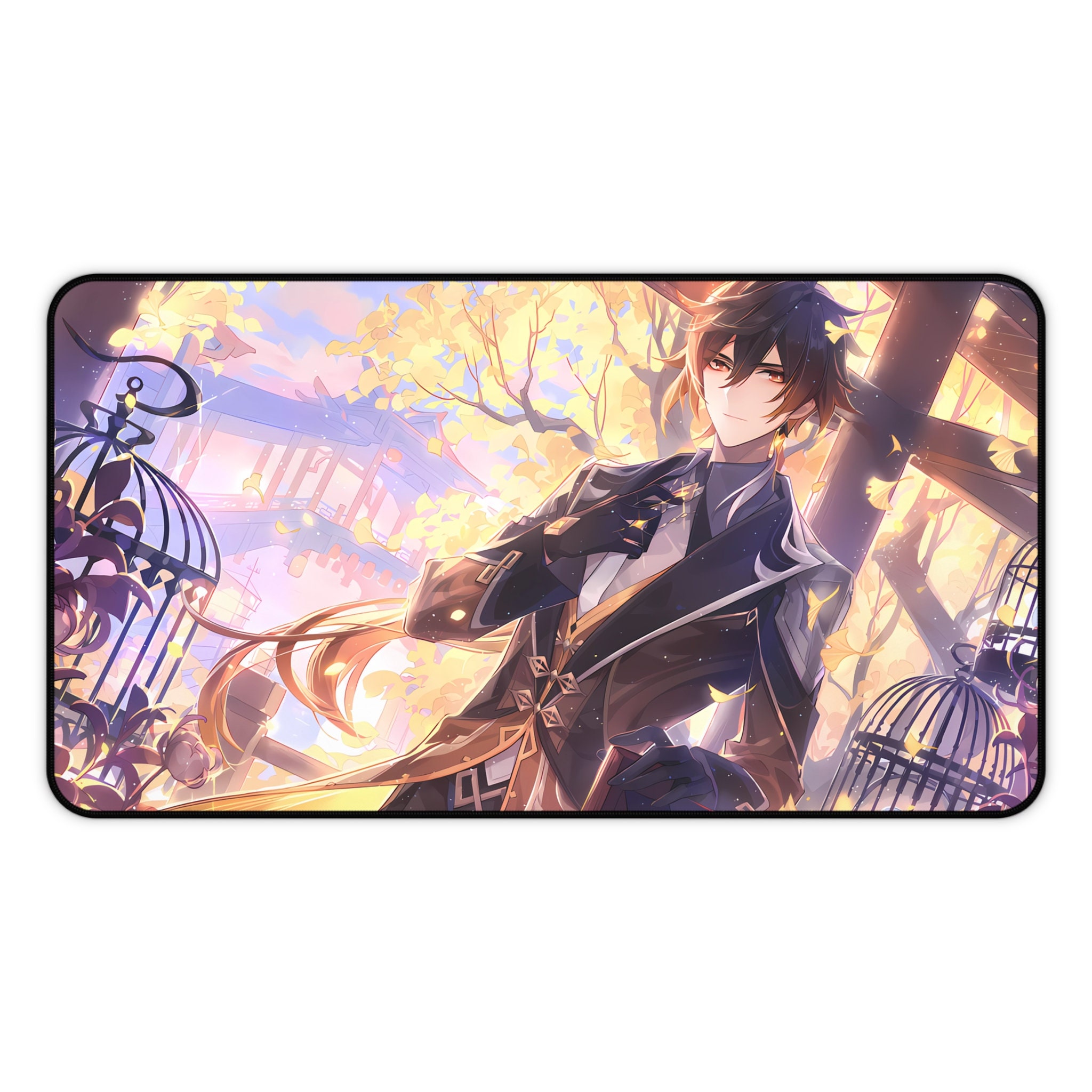 Genshin Desk Mat zhongli Silk Flowers Etsy