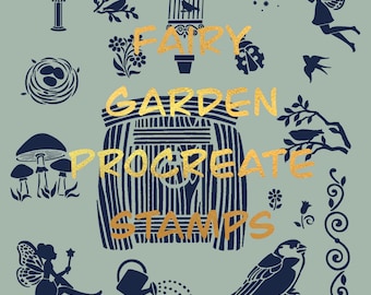 Sellos Procreate - Pincel de hadas con temática de hadas del jardín para Procreate, sellos de hadas para Procreate, Cottagecore