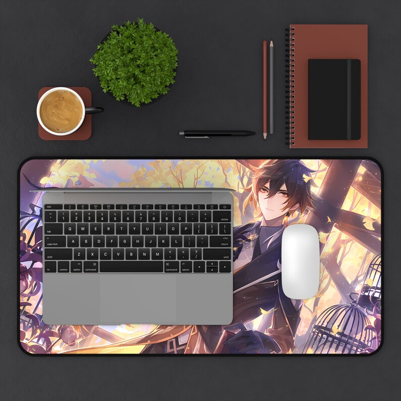 Genshin Desk Mat zhongli Silk Flowers Etsy