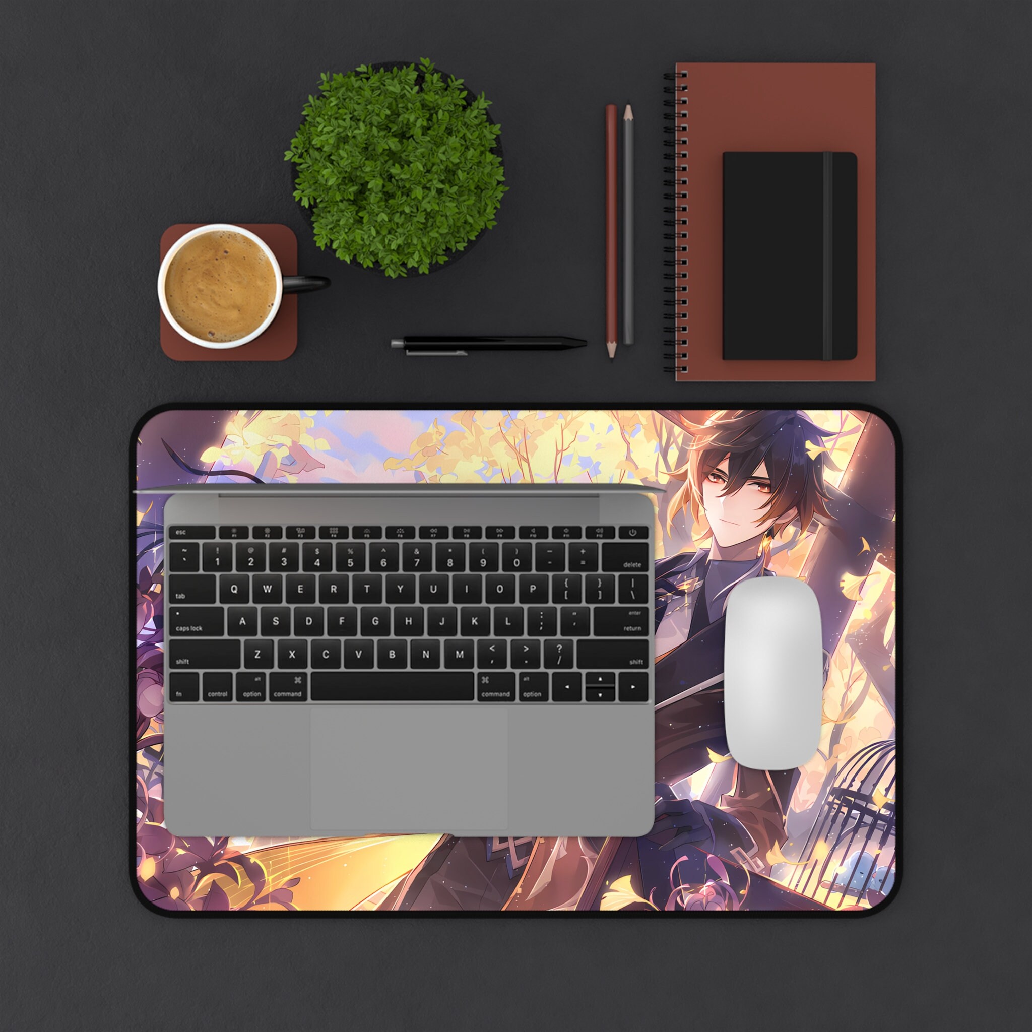 Genshin Desk Mat zhongli Silk Flowers Etsy