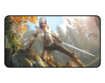 Alfombrilla de escritorio para juegos, diseño de Ciri Witcher 3, alfombrilla para ratón, accesorio para juegos, decoración de escritorio, decoración de oficina