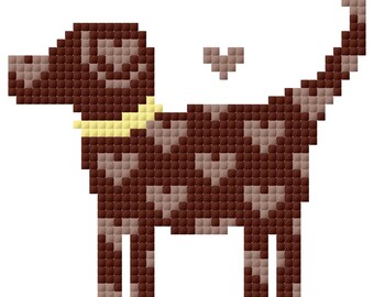 Patrón de punto de cruz "Amor de perro" - Descarga digital en PDF