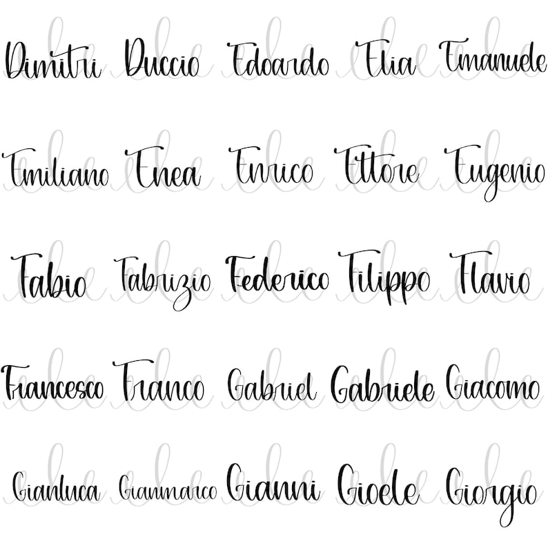 Bundle 100 PNG E SVG Nomi Maschili Italiani (Download Now) Etsy