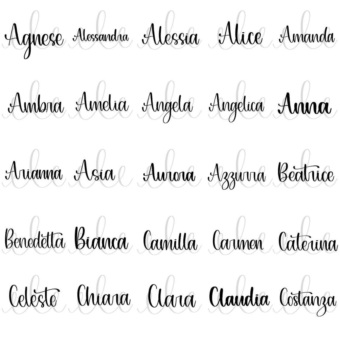 Bundle 100 PNG E SVG Nomi Femminili Italiani Etsy Bundle 100 PNG E SVG Nomi Femminili Italiani Etsy