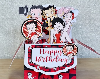 Betty Boop Birthday Card, Pop Up Cards, Vintage/Retro Gifts for Women