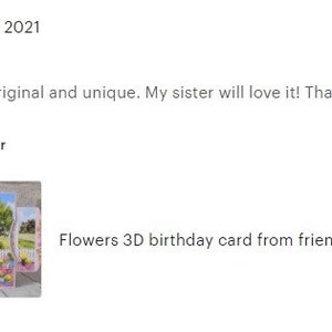 Flower Birthday Card, Happy Birthday Cards Women, 3D image 10
