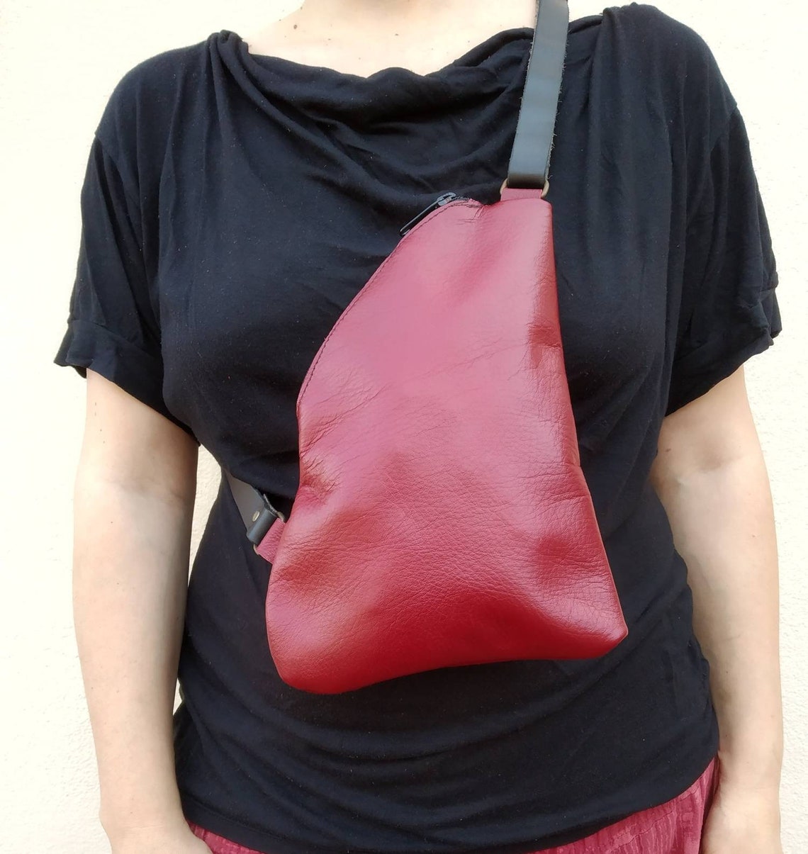 Leather Women's Sling Bag Small Sling Bag Simple Purse Etsy