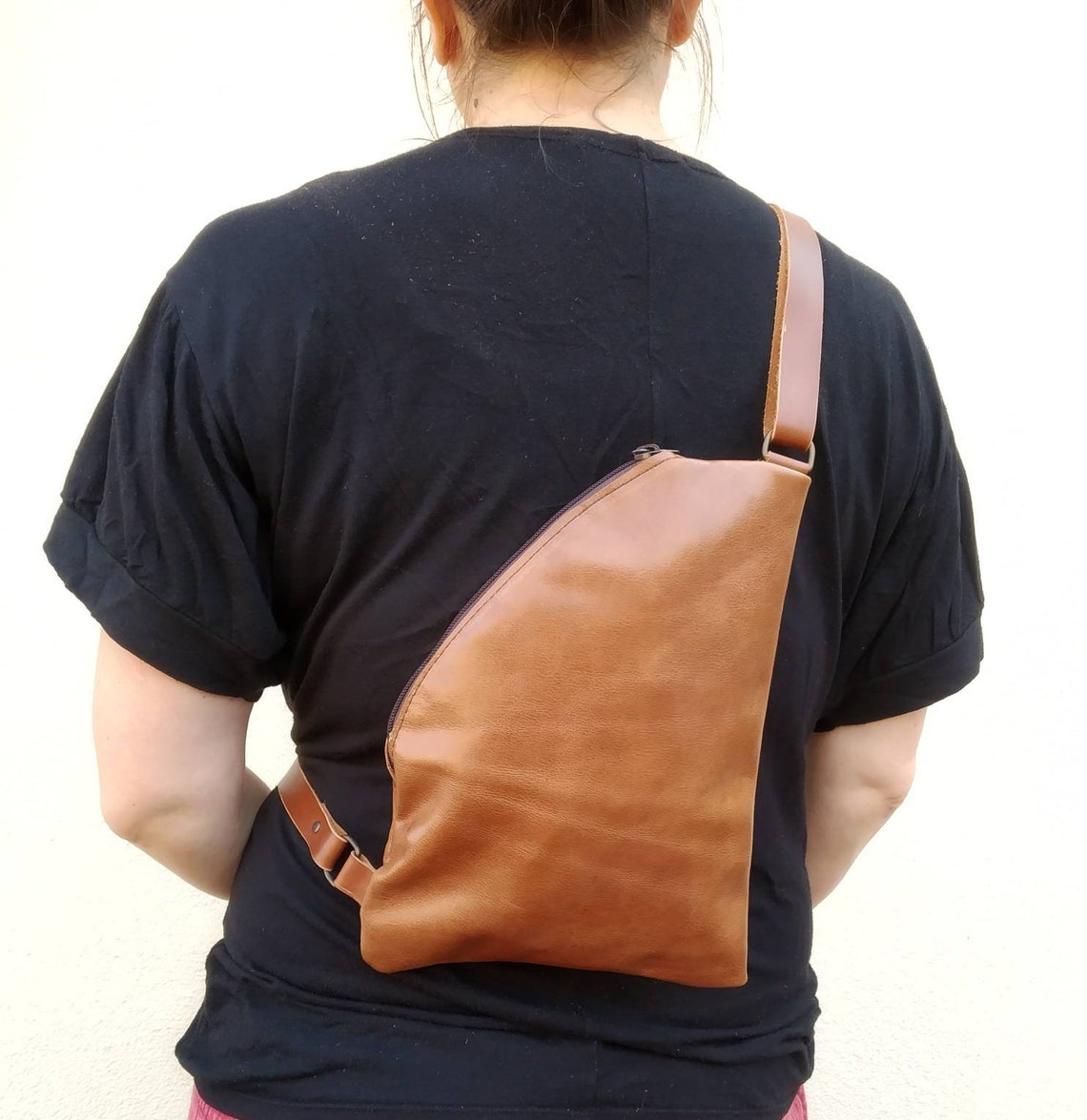 Leather Women's Sling Bag Small Sling Bag Simple Purse Etsy