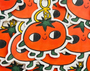 Tomato Keychain - Waterproof Sticker ~ Illustrations by Alex Martinez Art