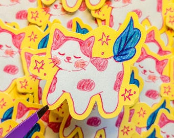 Cat Plant - Waterproof Sticker ~ Illustrations by Alex Martinez Art