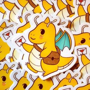 Mail Man - Dragonite Waterproof Sticker ~ Illustrations by Alex Martinez Art